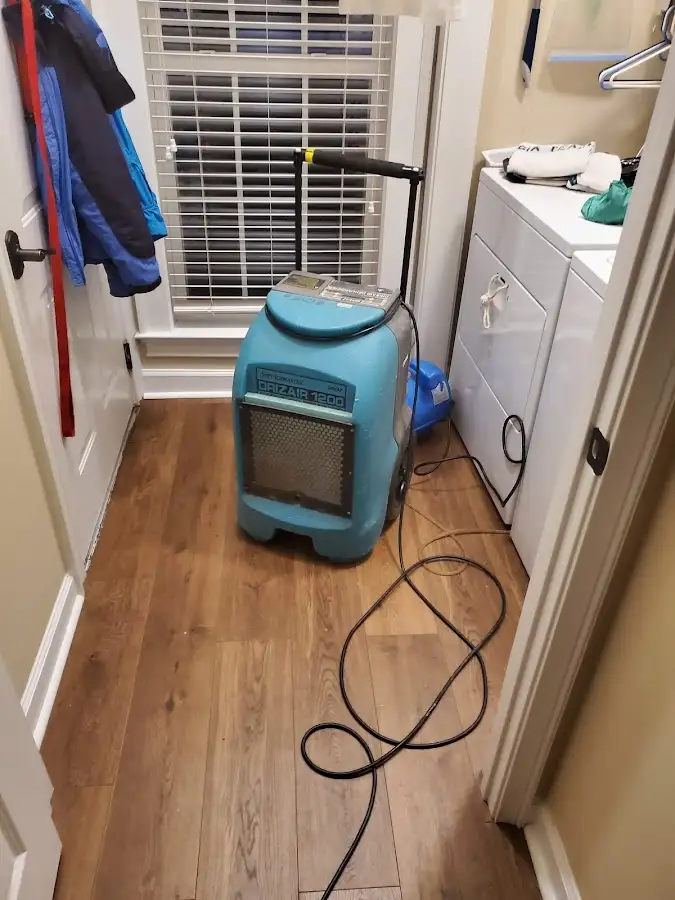 Commercial dehumidifier deployed for Flood Damage Cleanup in Valley Center